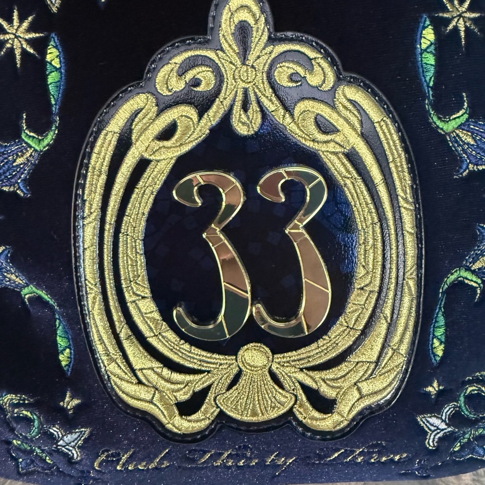 Club 33  Blue Velvet Luxury Disney Loungefly Backpack Brand New with Tags 🪄 - Picture 6 of 14